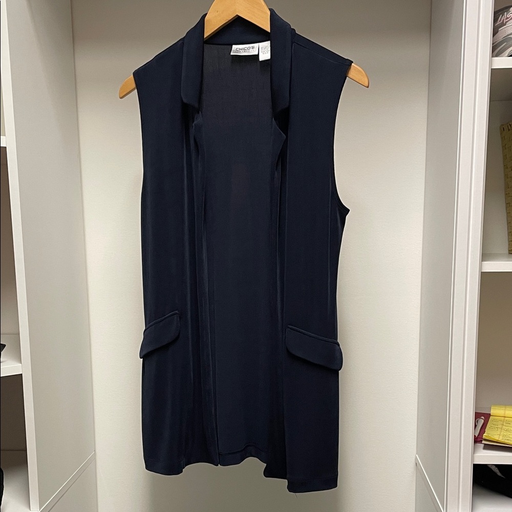 Chico's Travelers Midnight Blue Vest Size 0